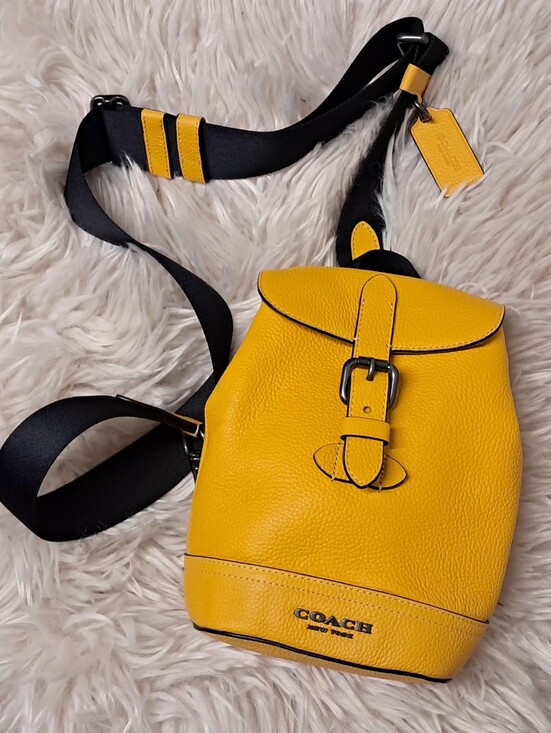 Coach Handbags - Coach Hudson Small Pack in Canary Yellow Pebble Leather NWT